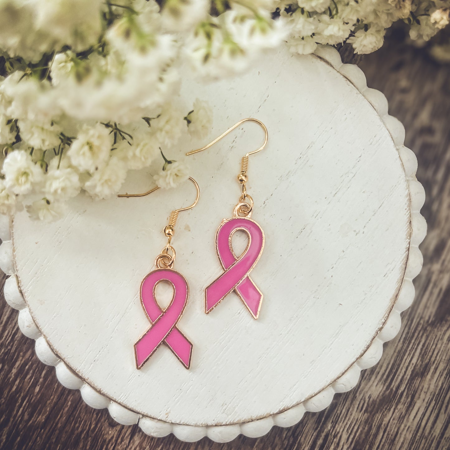 Beautiful Pink Ribbon Earrings (Dark or Light)