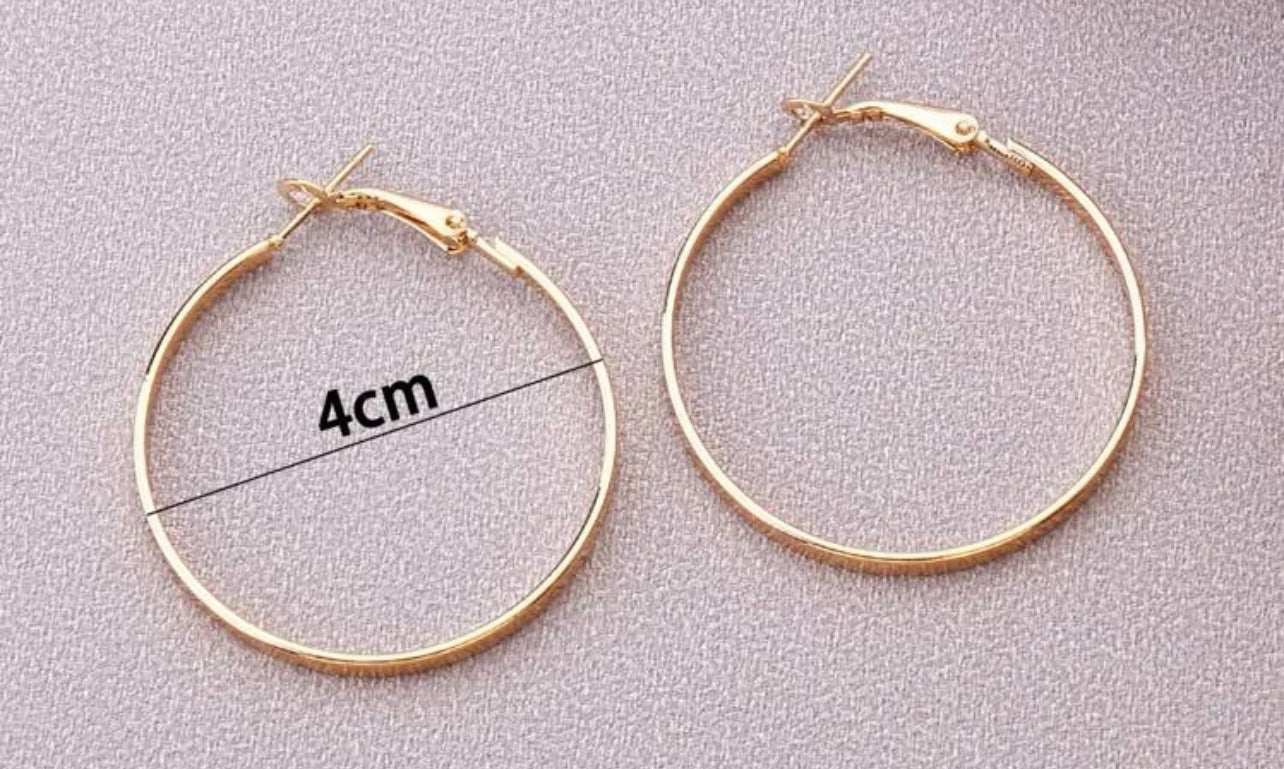 Beautiful Flat Gold Hoop Earrings