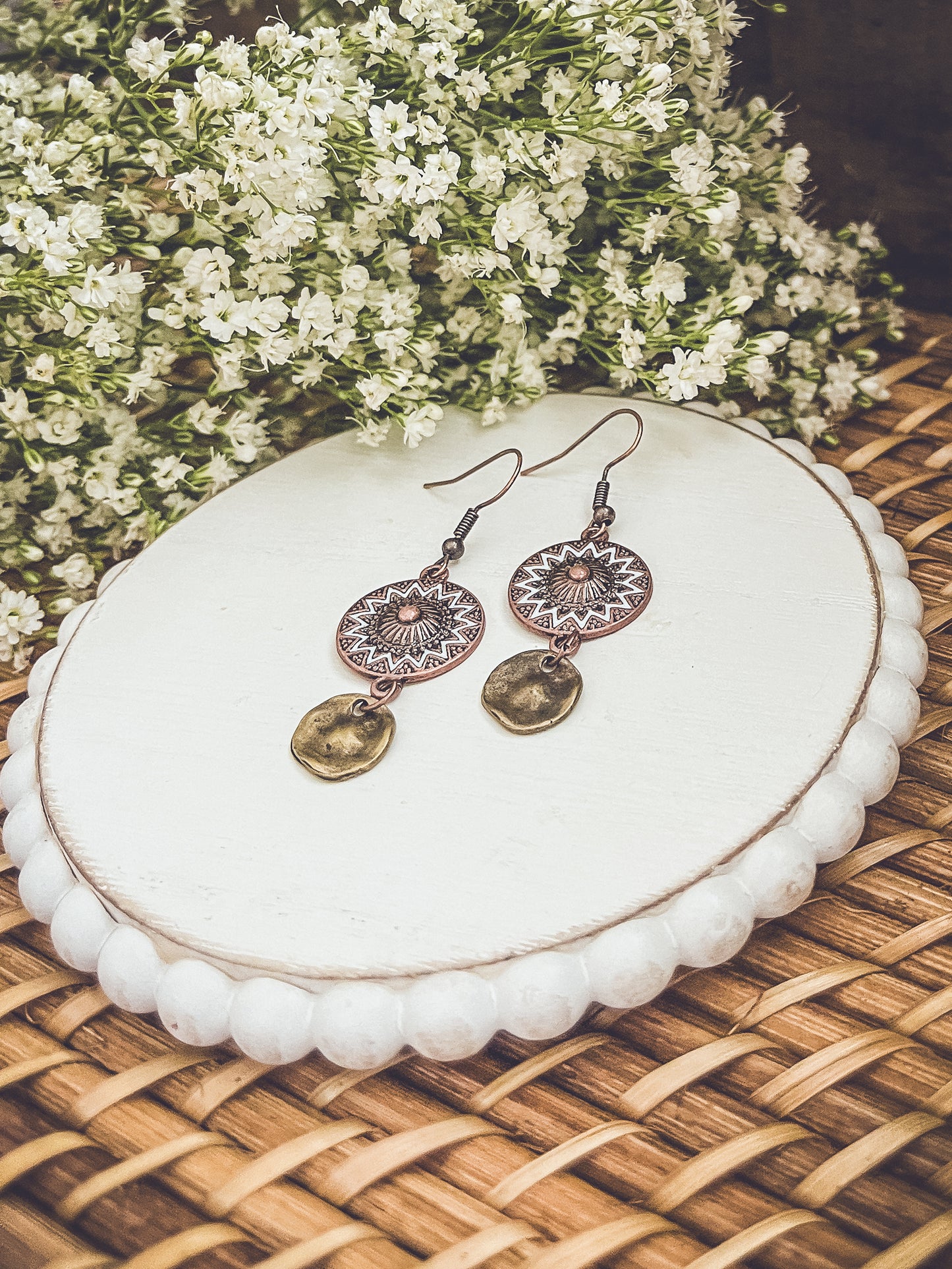 Boho Round Drop Earrings