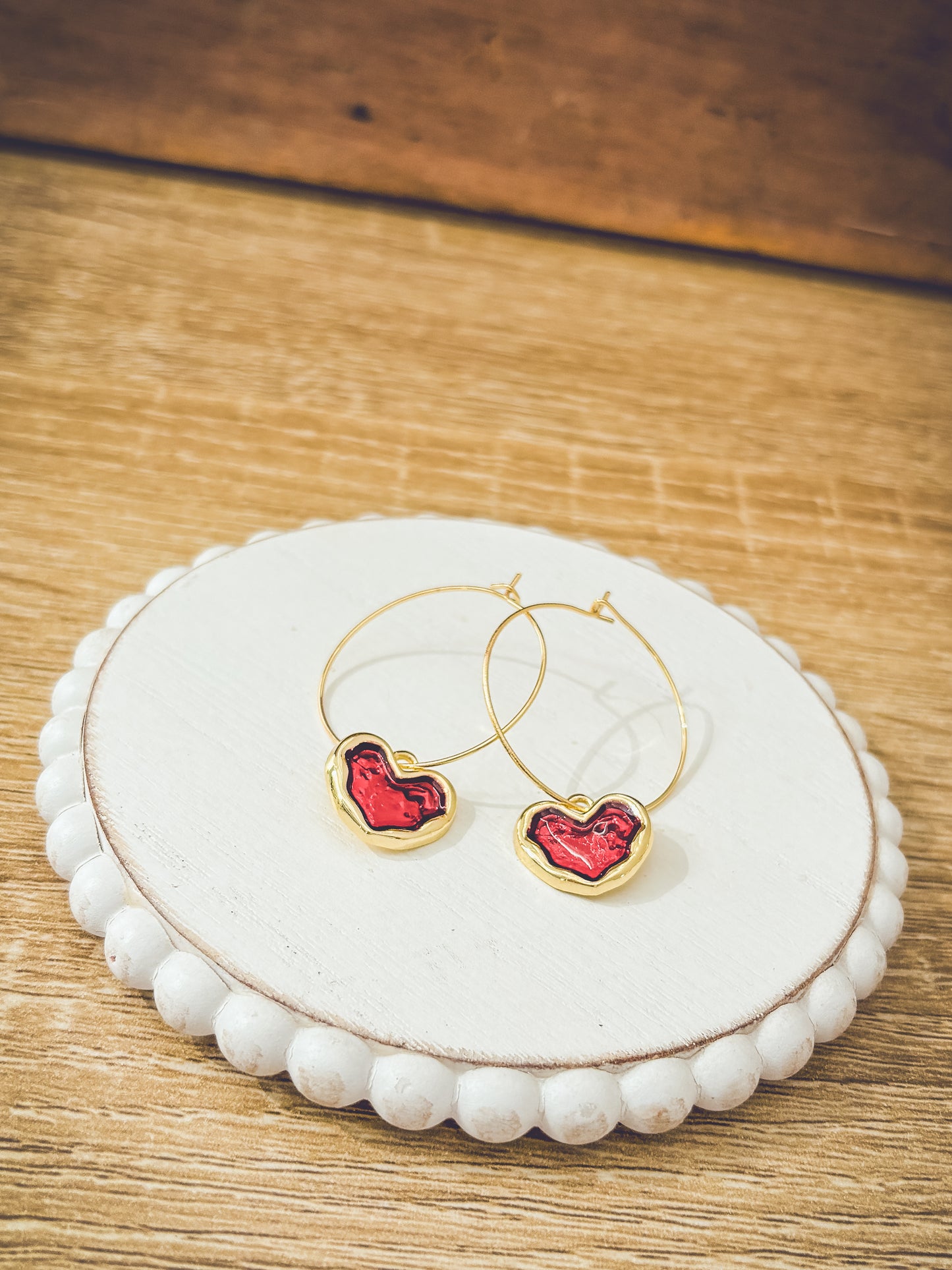 Gorgeous Gold Heart Hoop Earrings