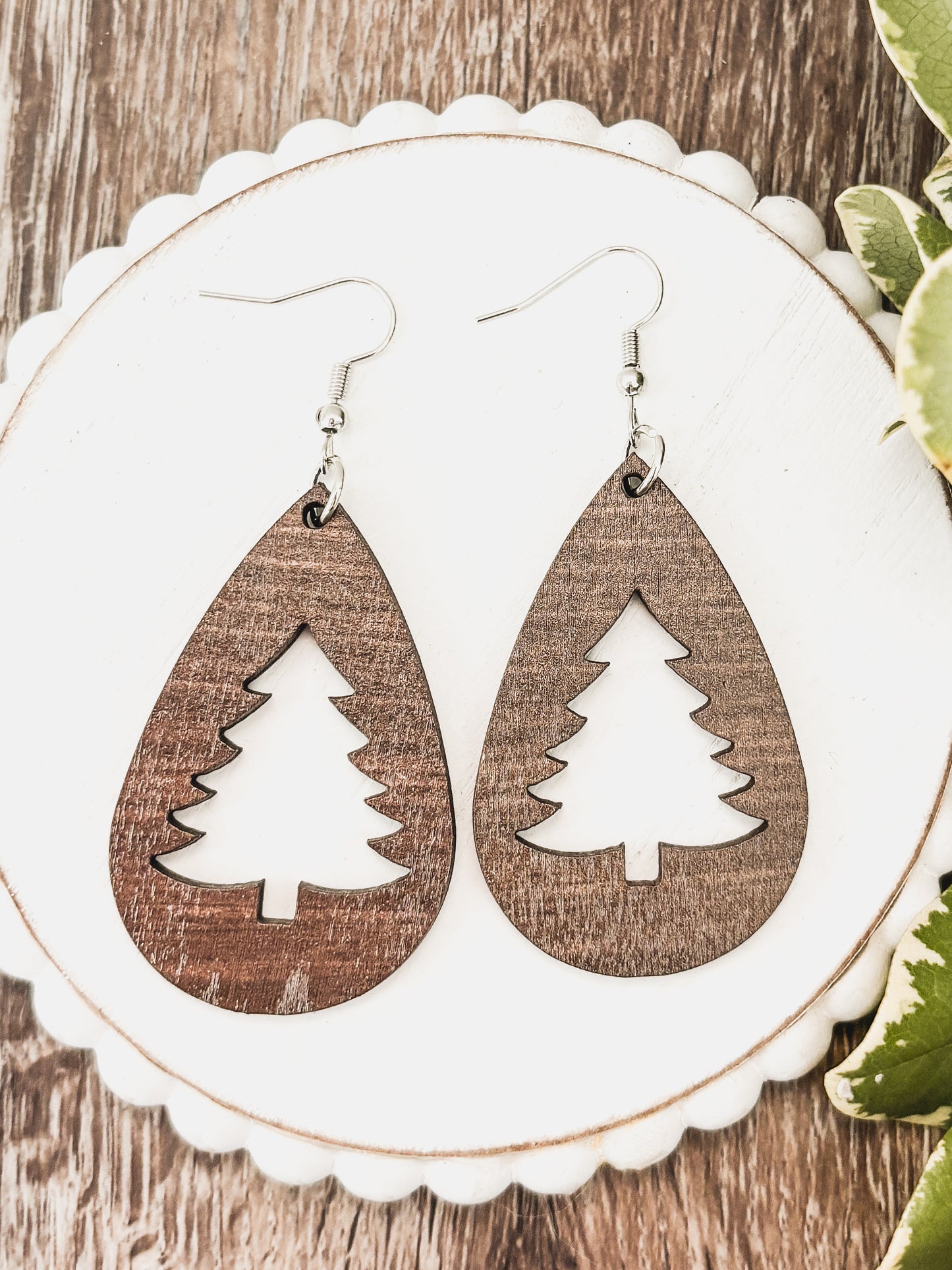 Beautiful Rustic Wood Tree Earrings