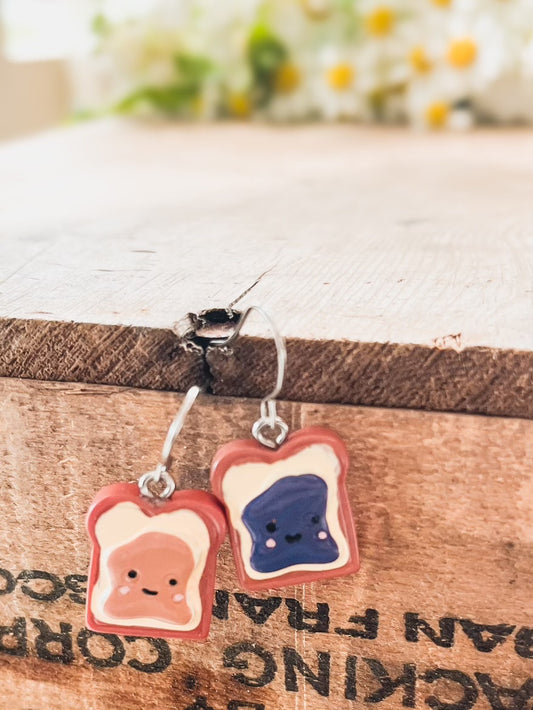 Adorable Peanut Butter and Jelly Earrings