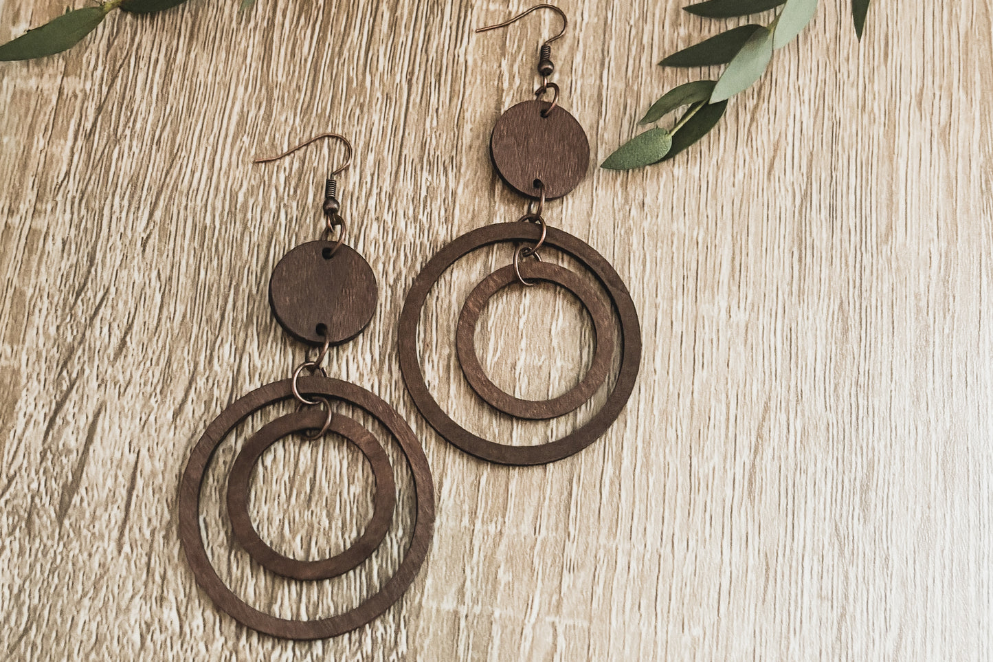 Beautiful Circular Wood Earrings