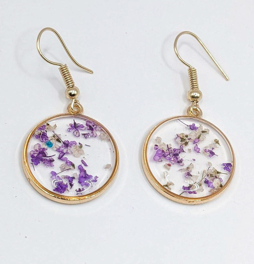 Beautiful Purple Flower Earrings