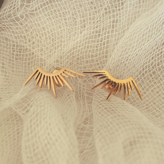 Beautiful Gold Sun Burst Earrings