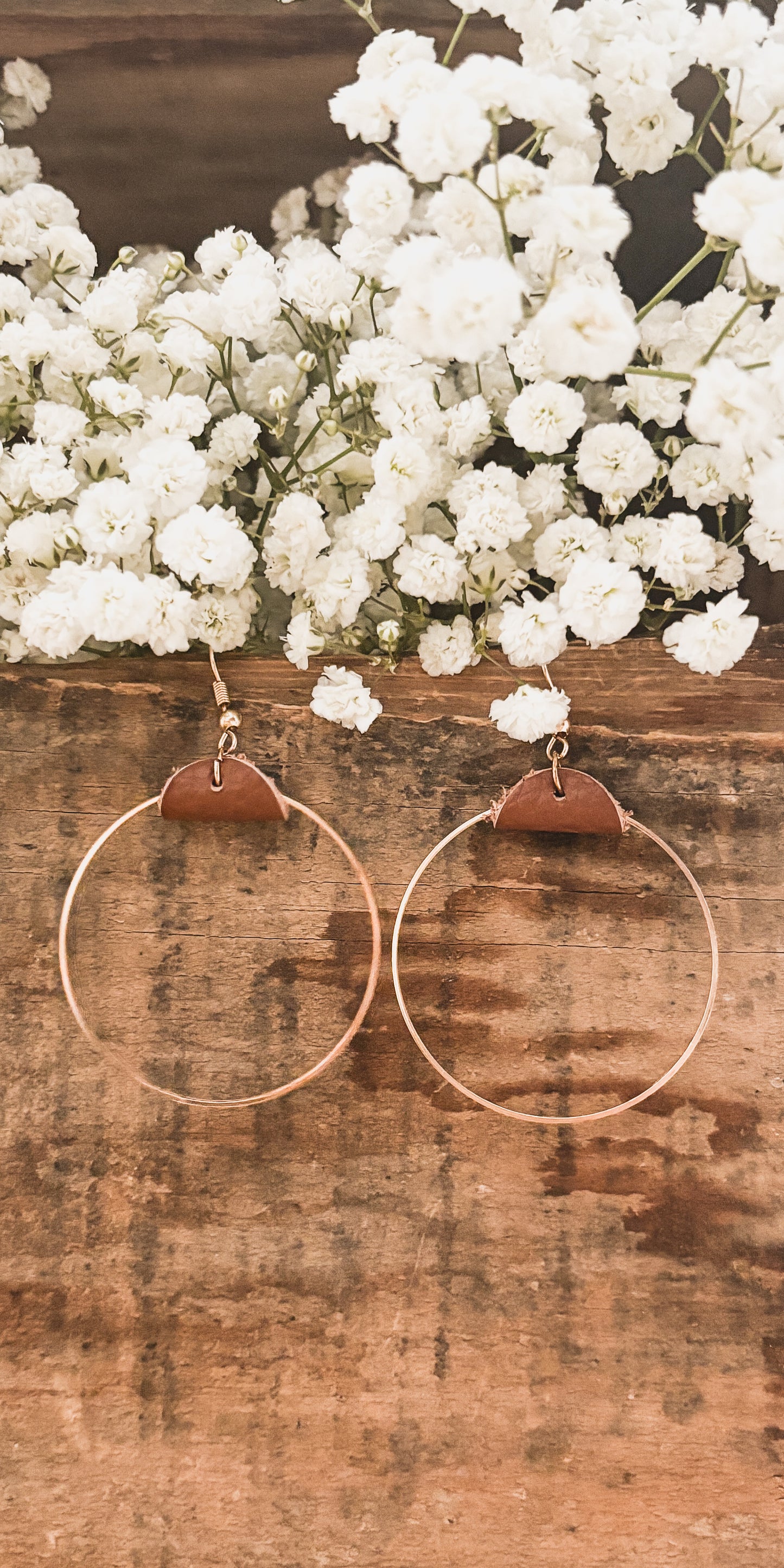 Beautiful Leather Hoop Earrings