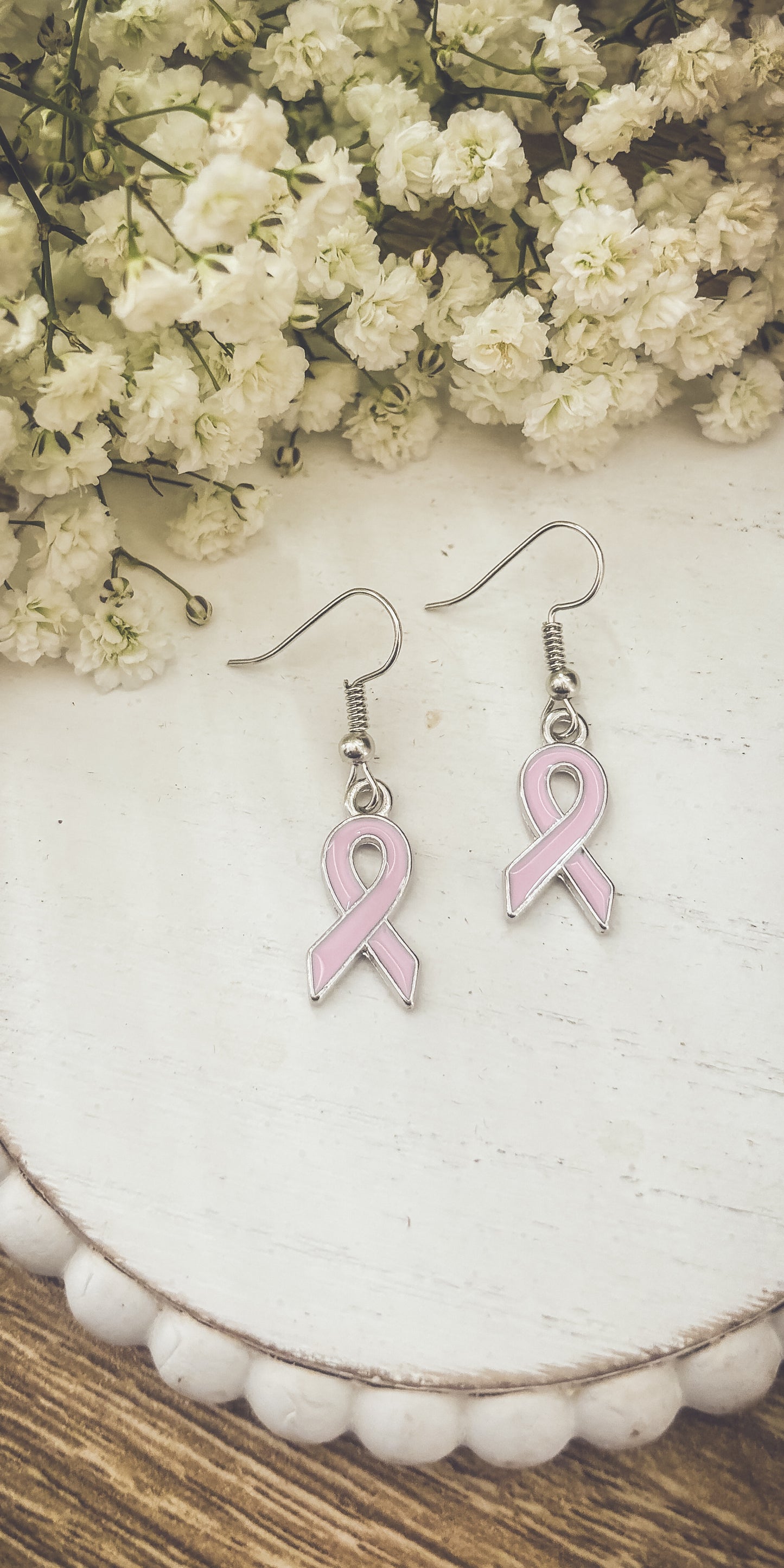 Beautiful Pink Ribbon Earrings (Dark or Light)