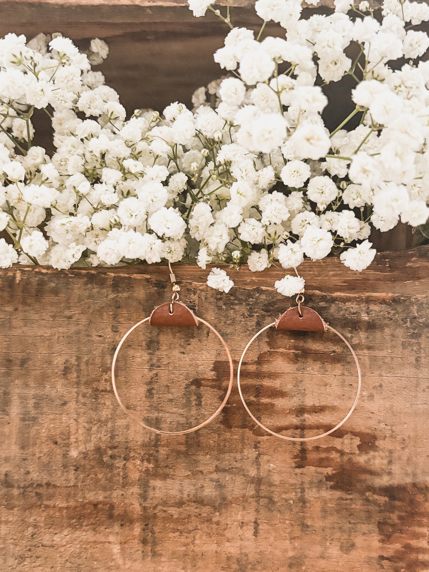 Beautiful Leather Hoop Earrings