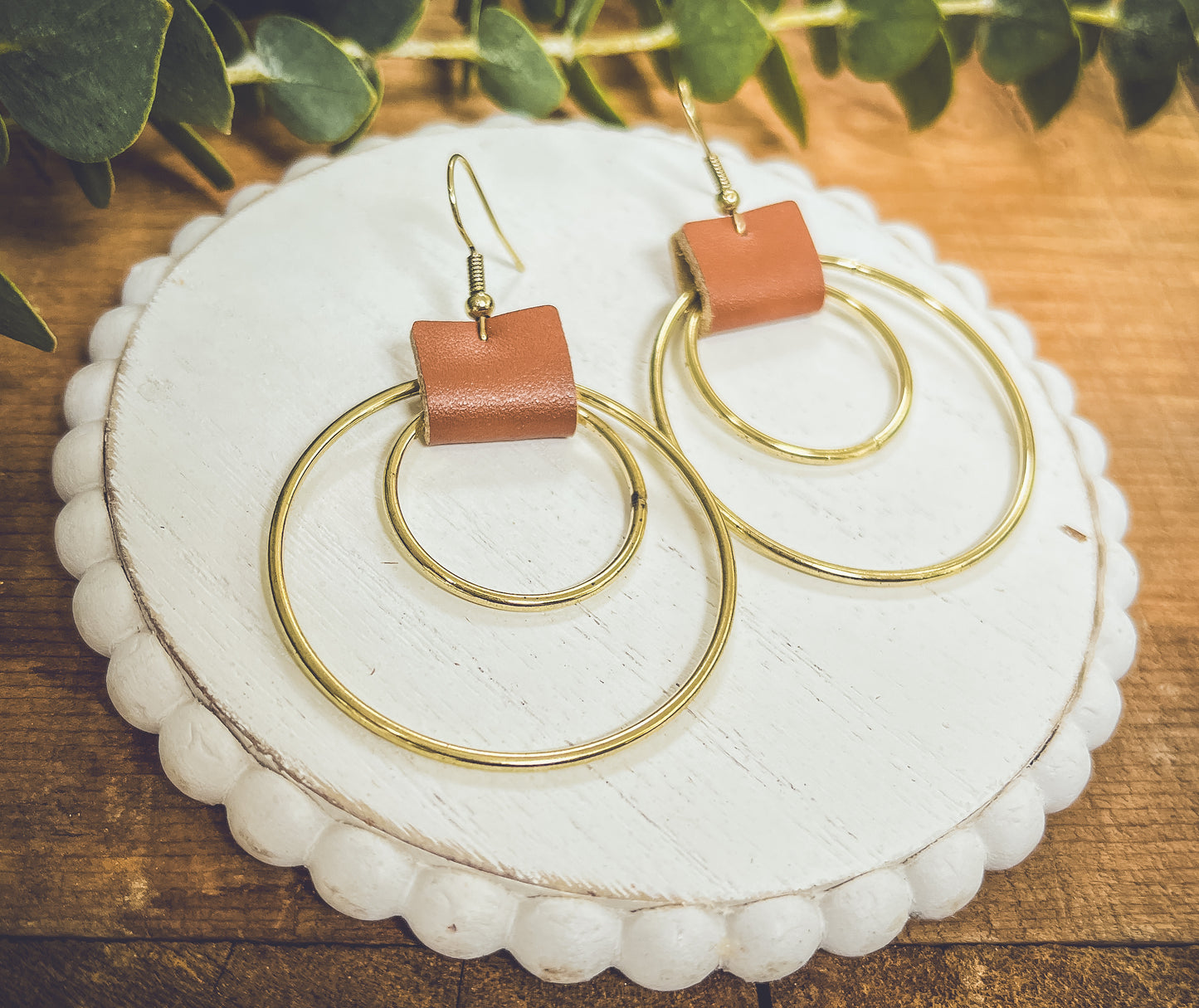 Beautiful Leather Hoop Earrings