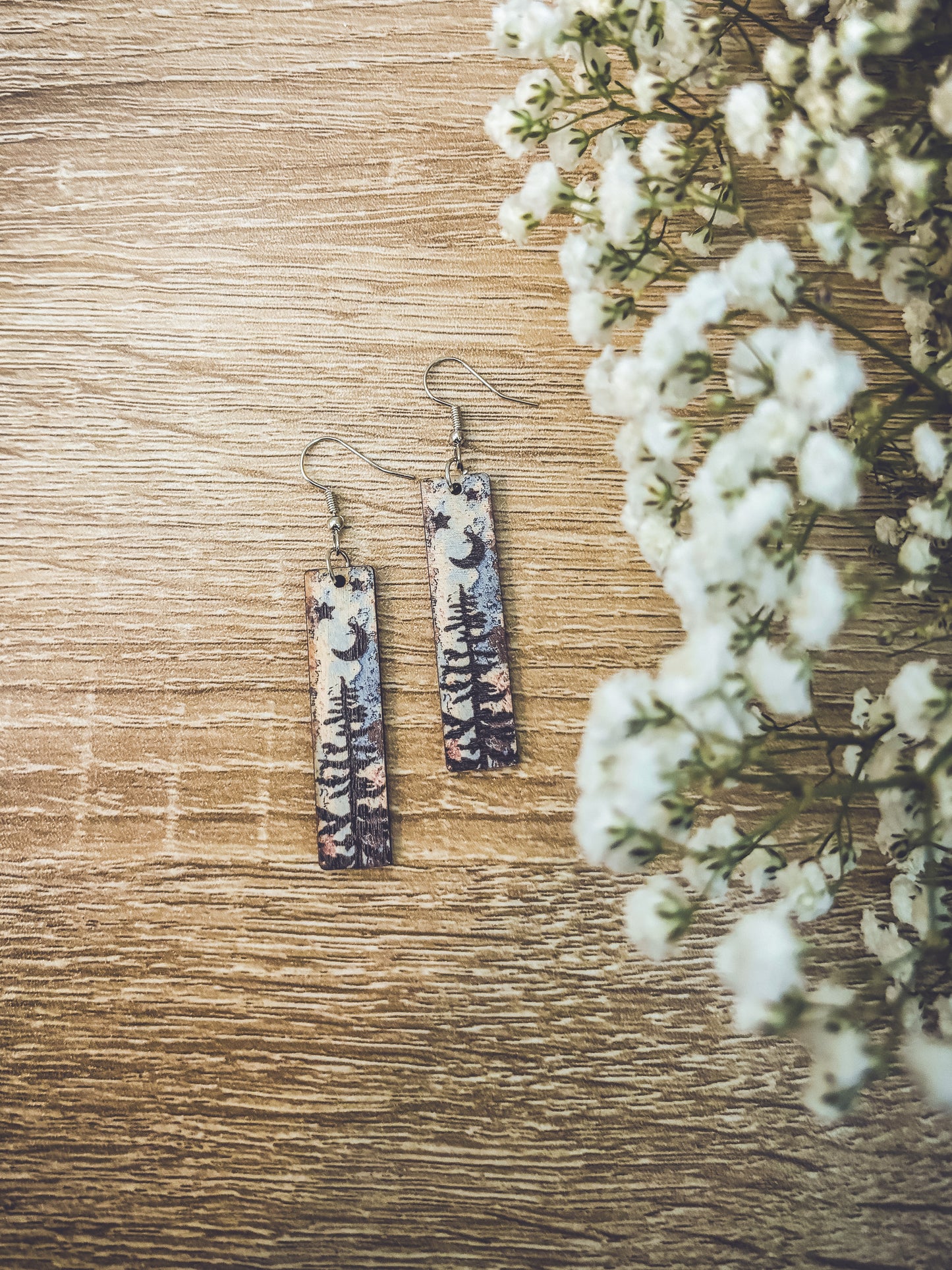 Beautiful Starry Night Drop Earrings