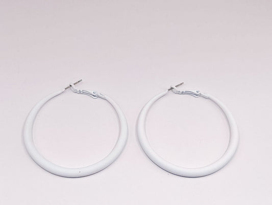 Beautiful Everyday White Hoop Earrings