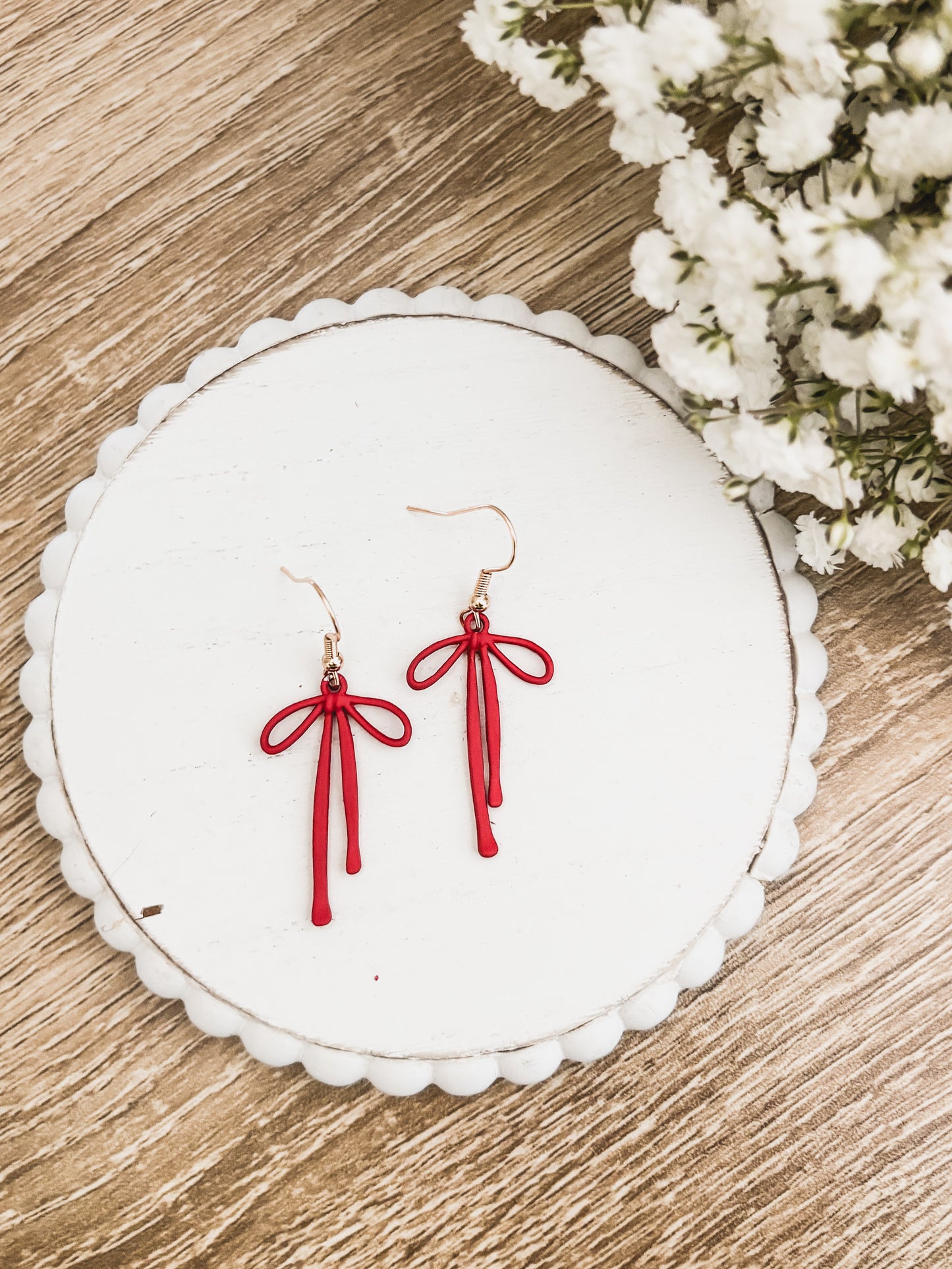 Adorable Red Bow Earrings