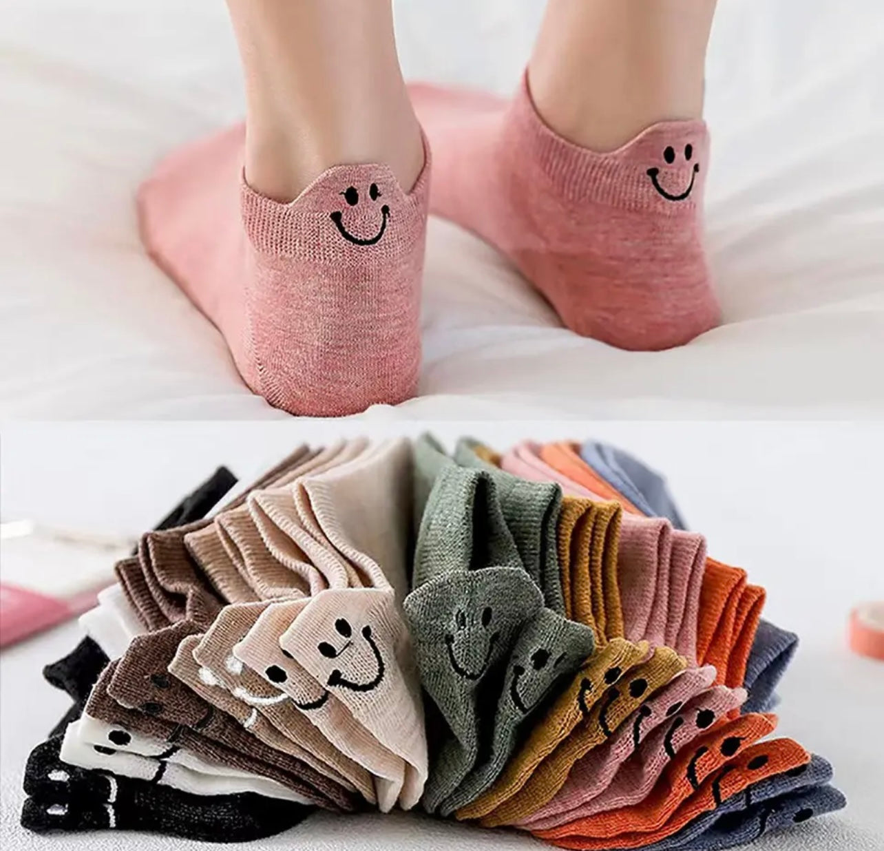 Adorable 4 Pair Smiley Socks