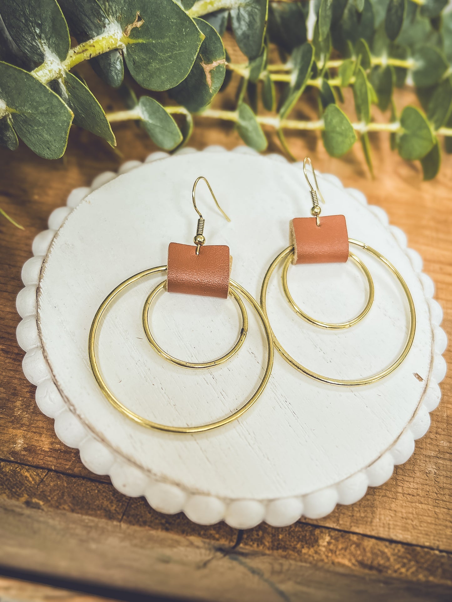 Beautiful Leather Hoop Earrings