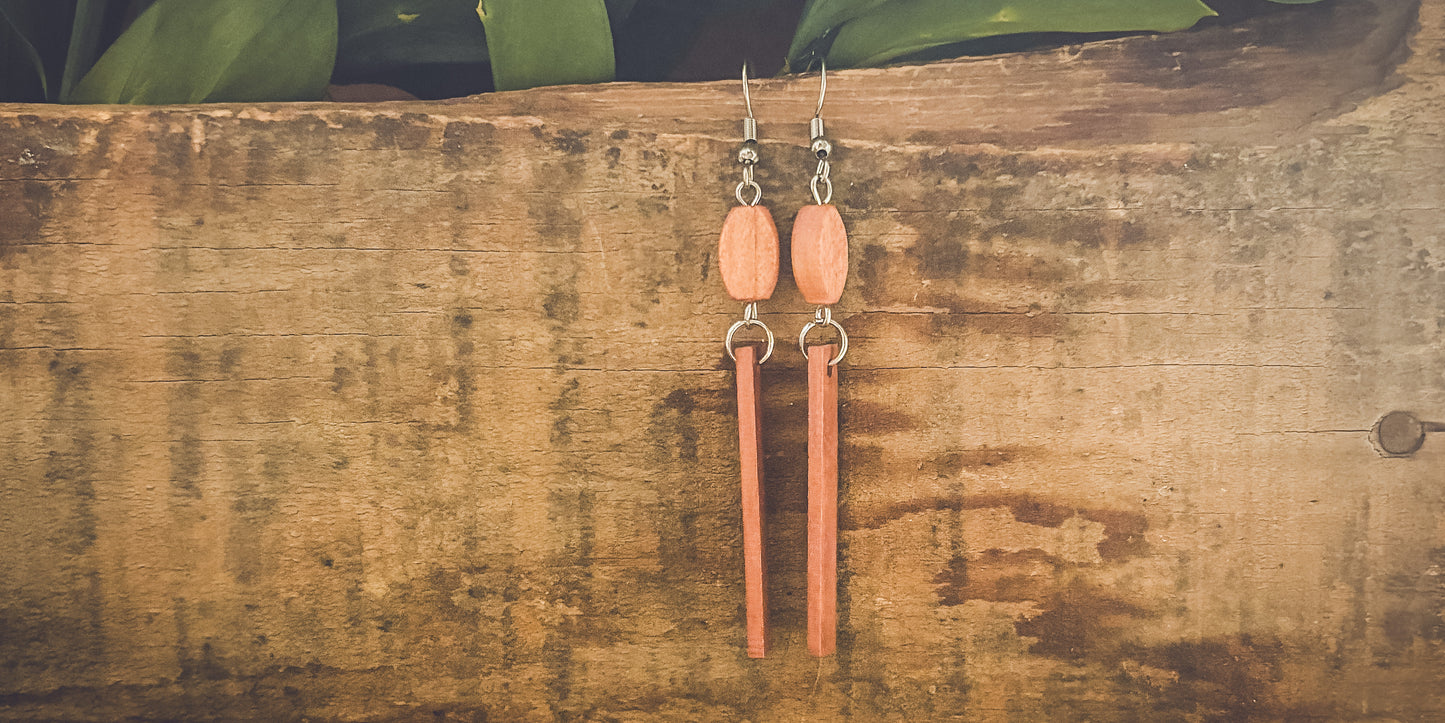 Beautiful Brown Wood Earrings