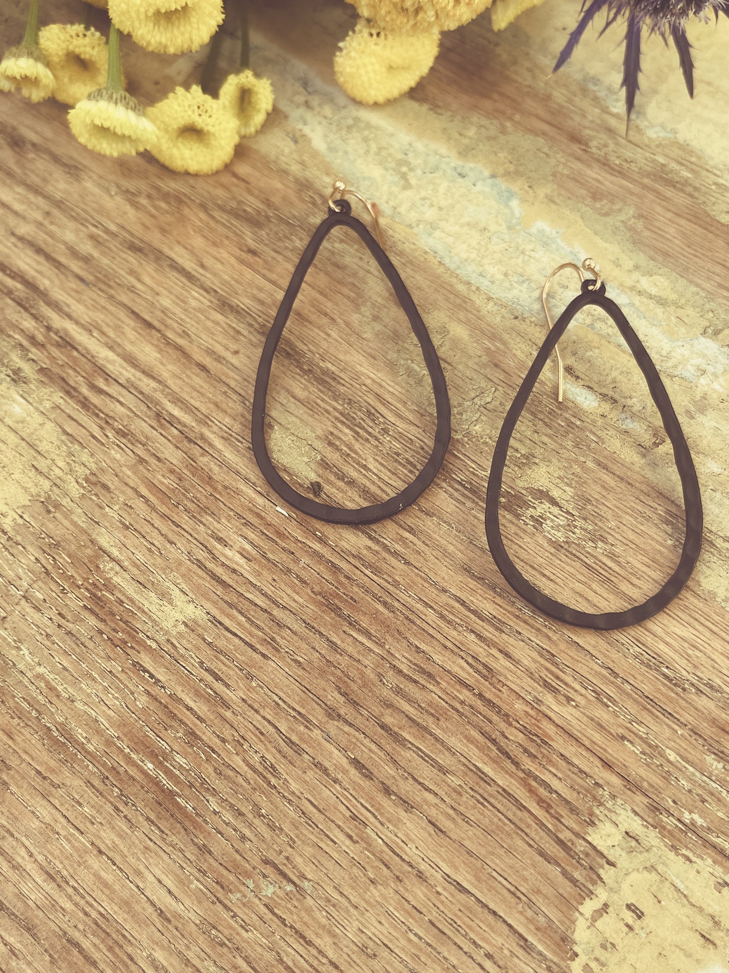 Beautiful Black Hollow Drop Earrings