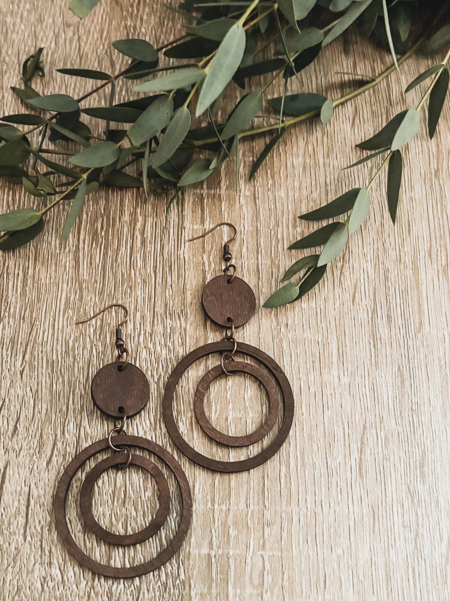 Beautiful Circular Wood Earrings