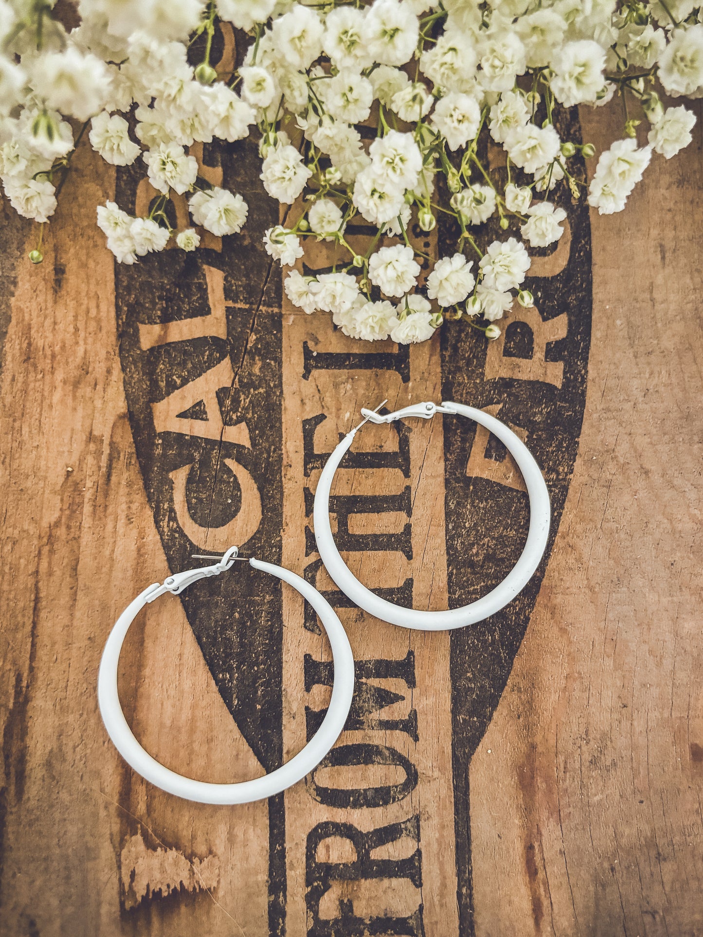 Beautiful Everyday White Hoop Earrings