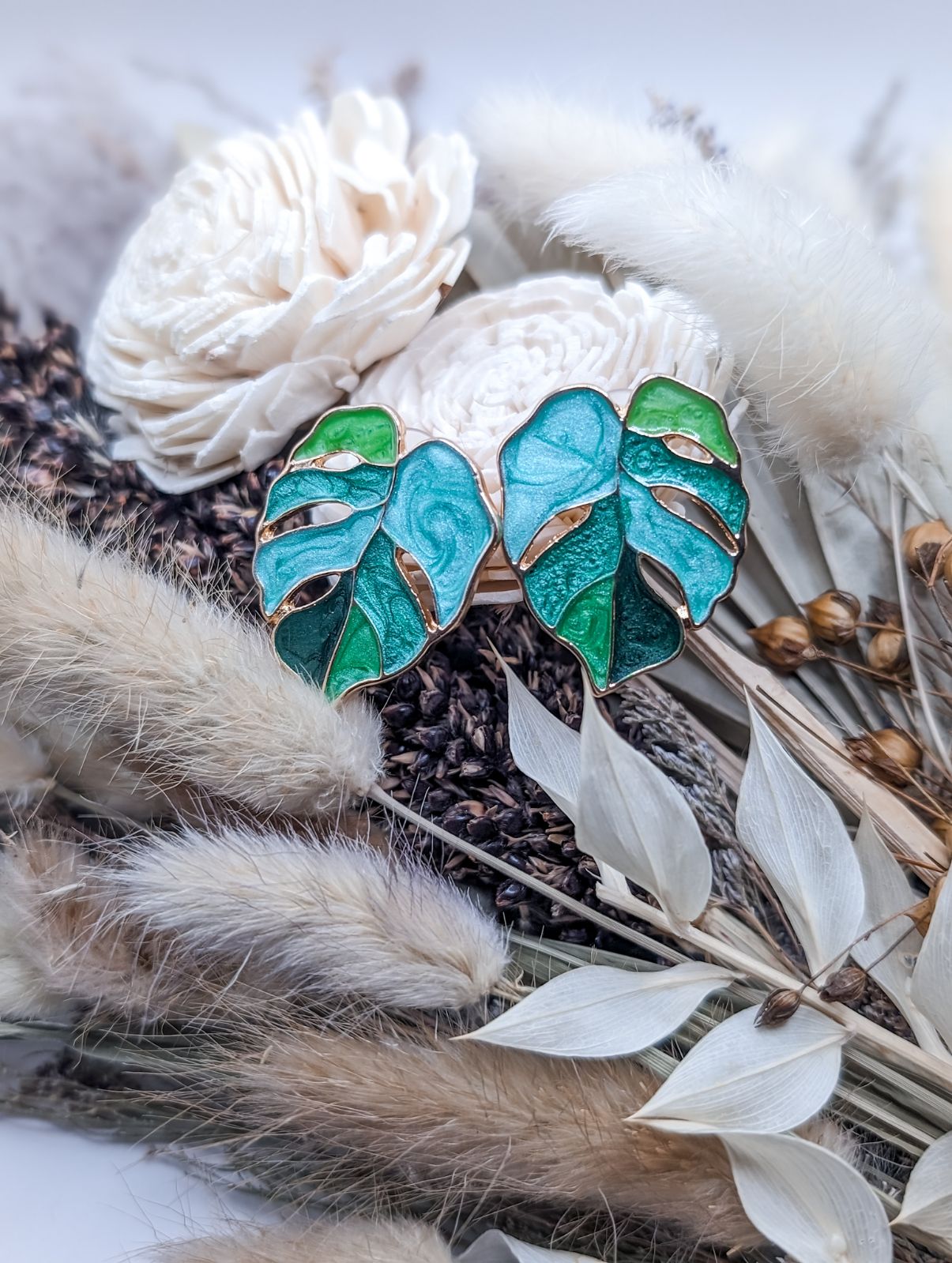 Beautiful Green Leaf Earrings