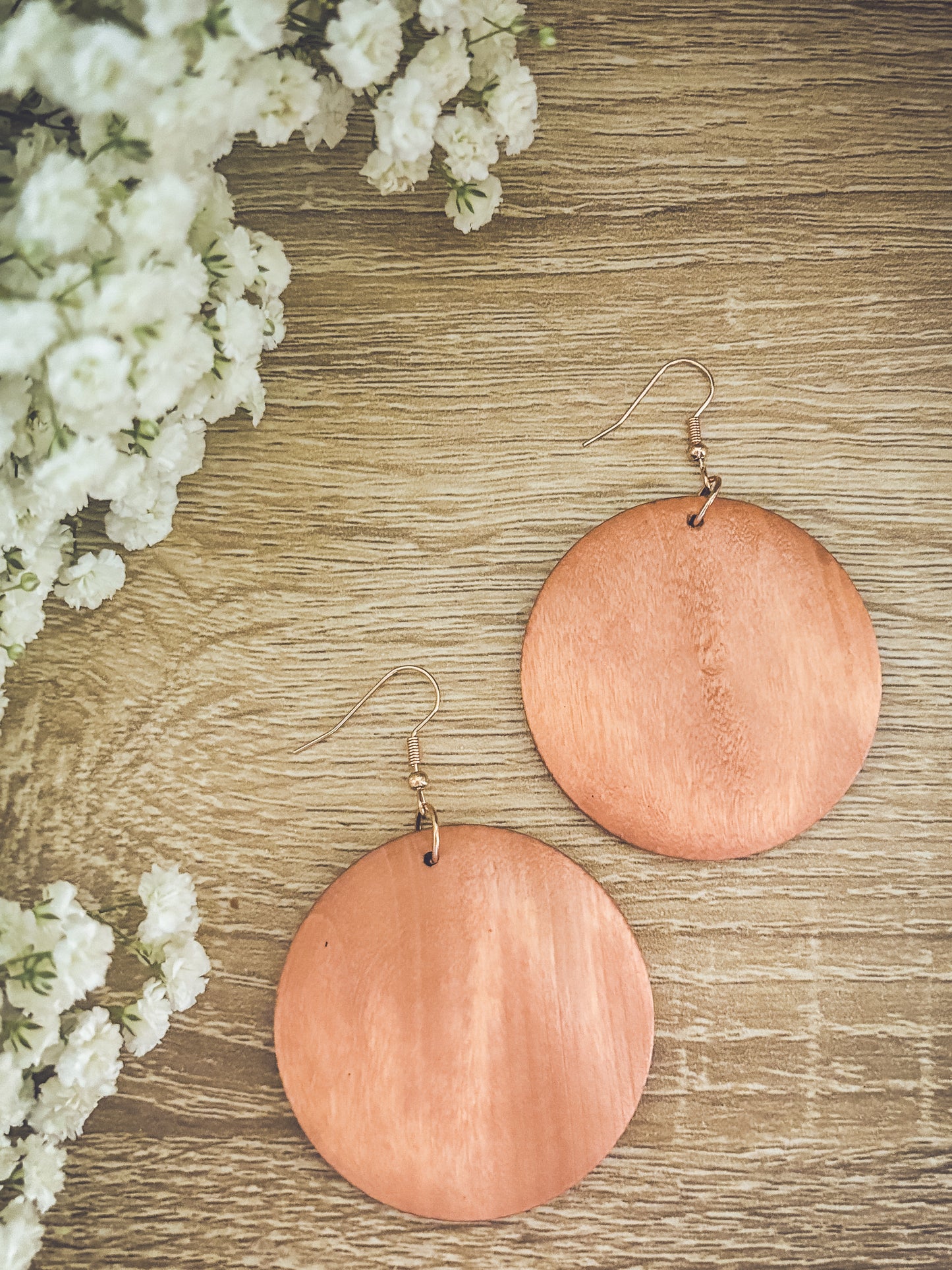 Beautiful Wood Circle Earrings