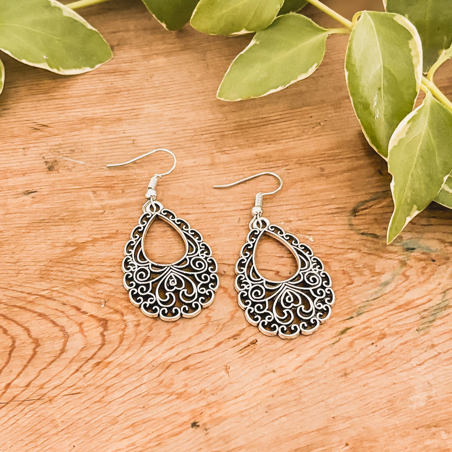 Beautiful Ornate Silver Earrings