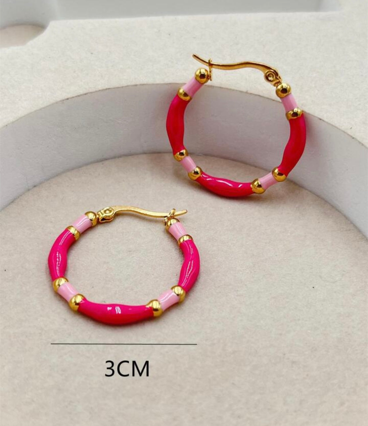 Beautiful Pink Hoop Earrings