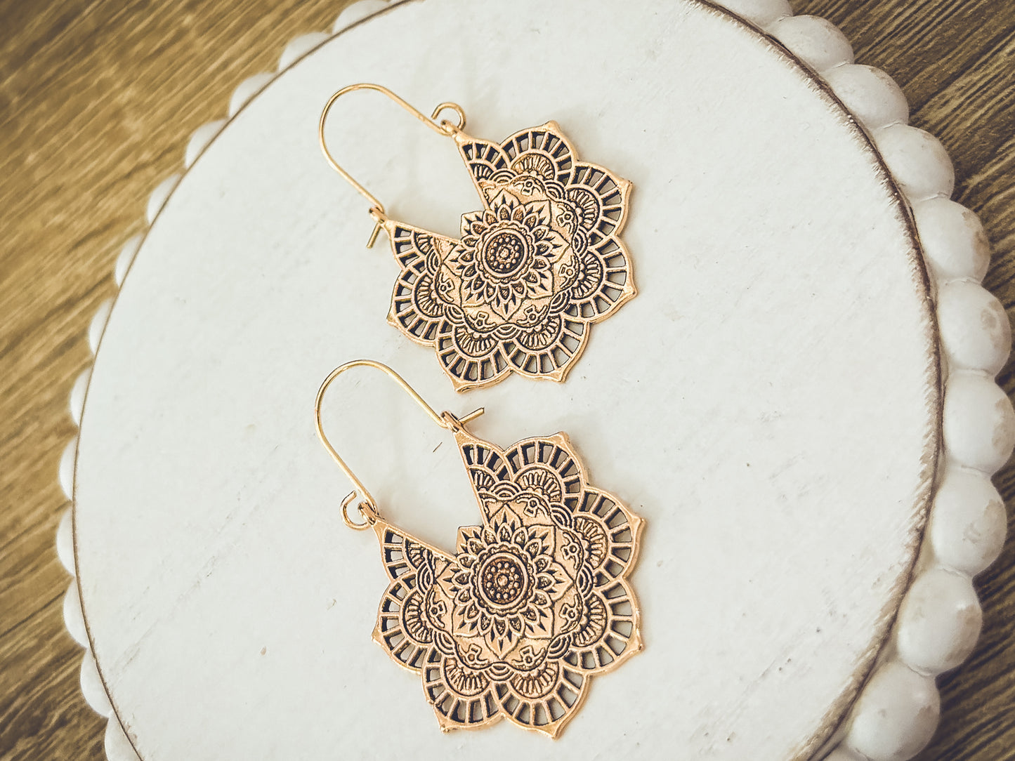 Beautiful Gold or Silver Manadala Earrings