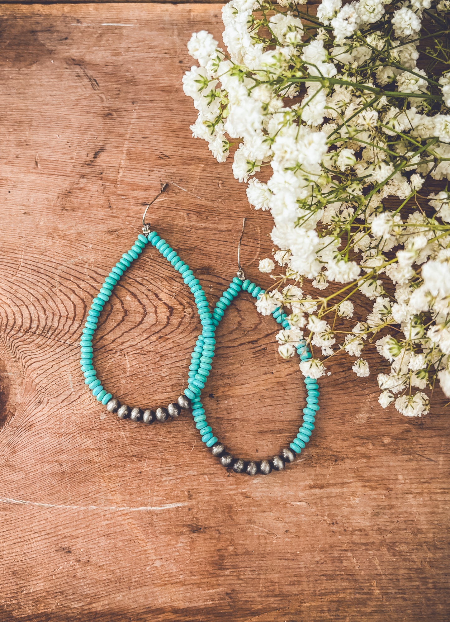 Beautiful Turquoise and Navajo Pearl Earrings