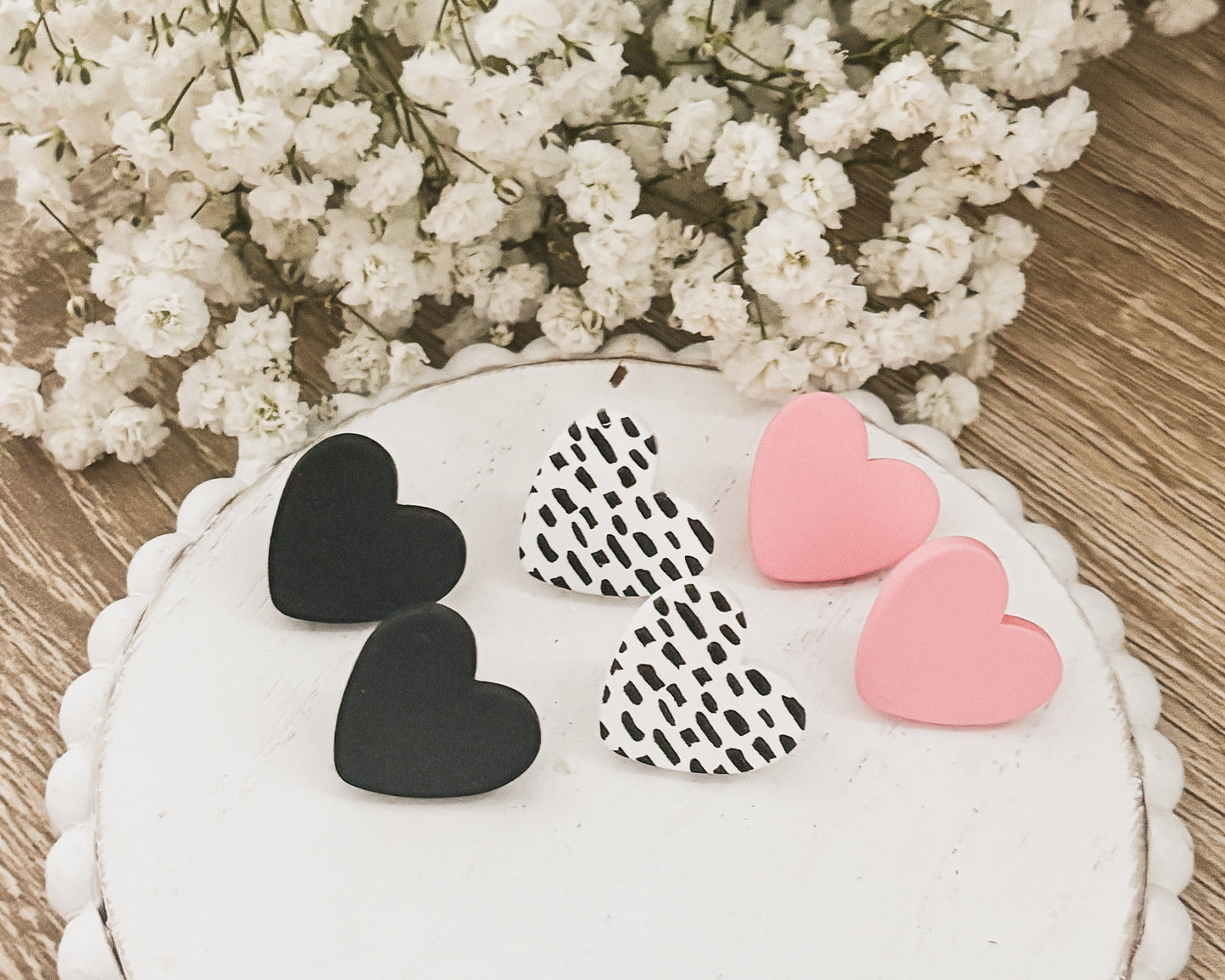 Beautiful Set of 3 Heart Studs