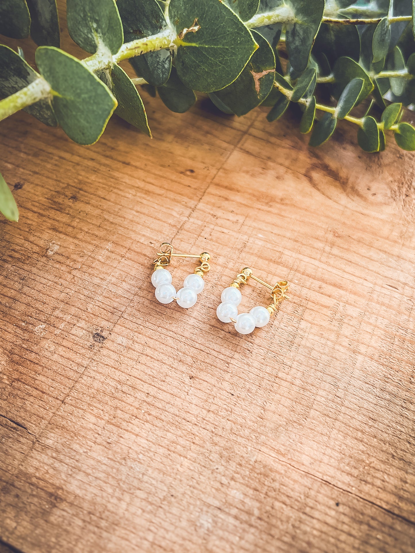 Beautiful Pearl Huggie Earrings