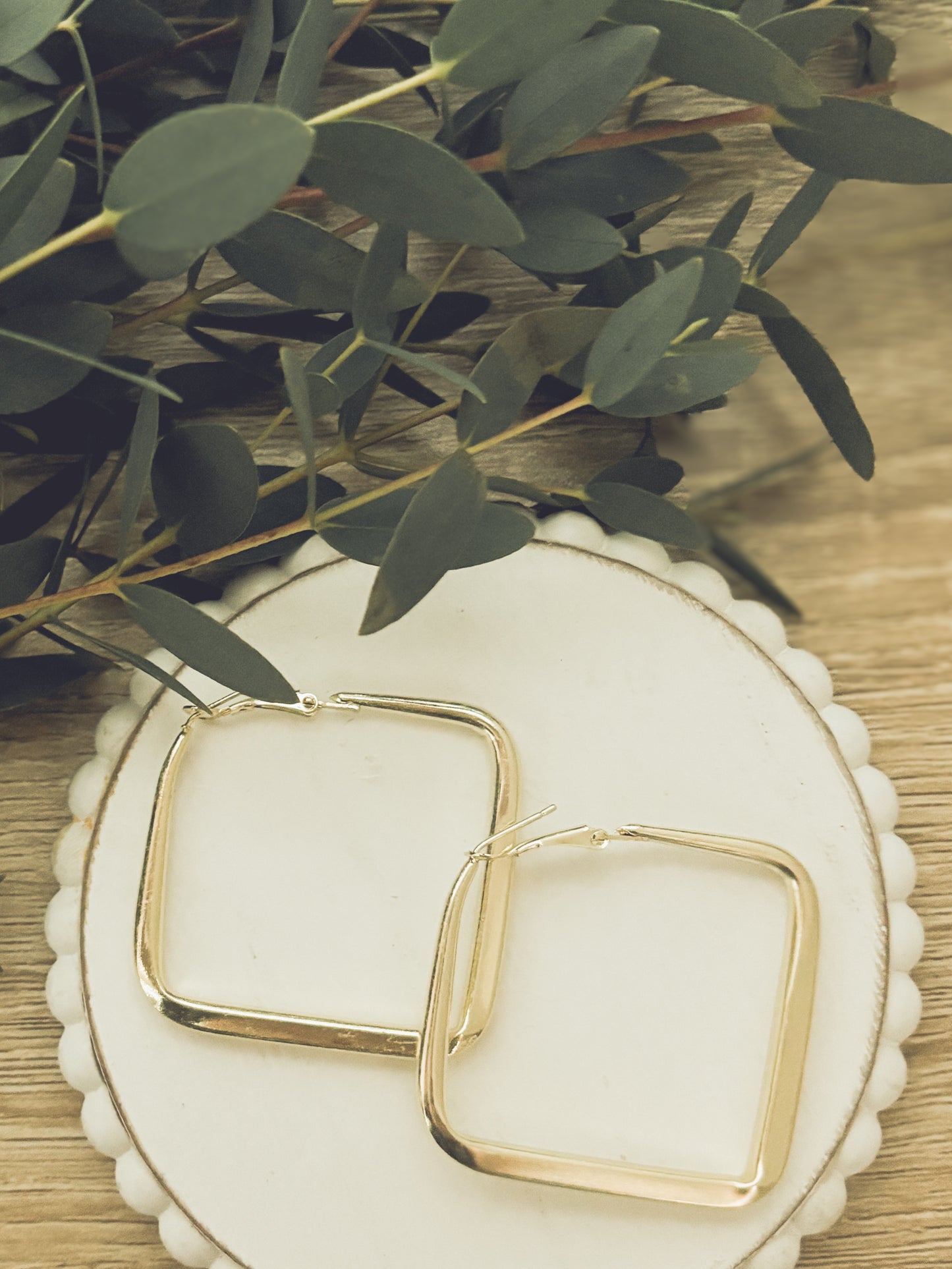 The Everyday Statement Hoop Square - Gold or Silver