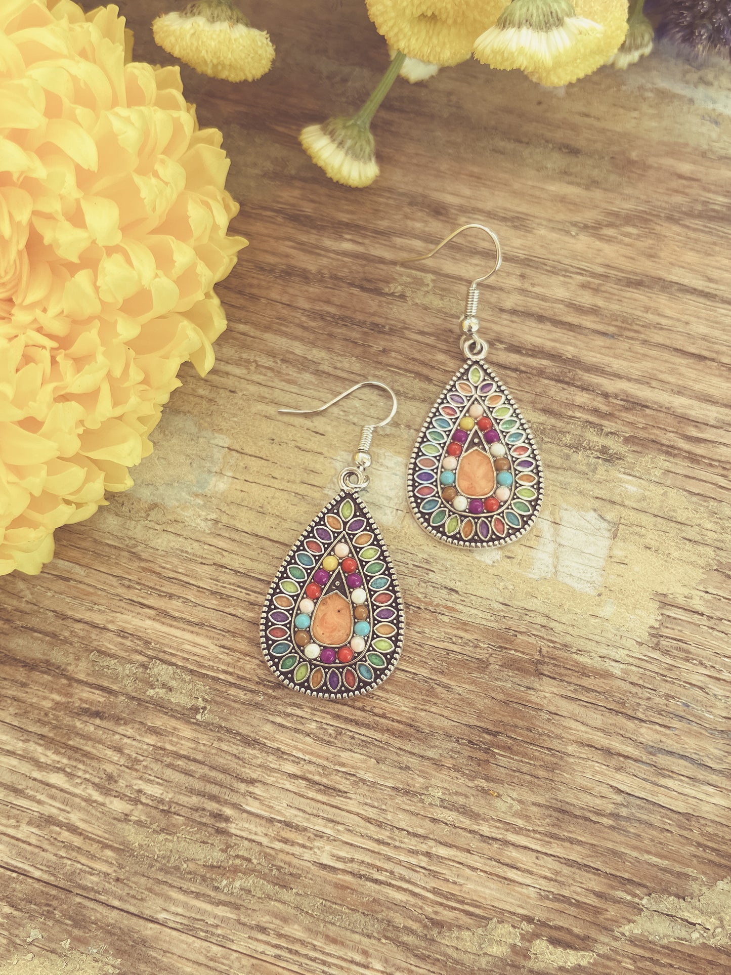 Beautiful Rainbow of Colors Drop Earrings