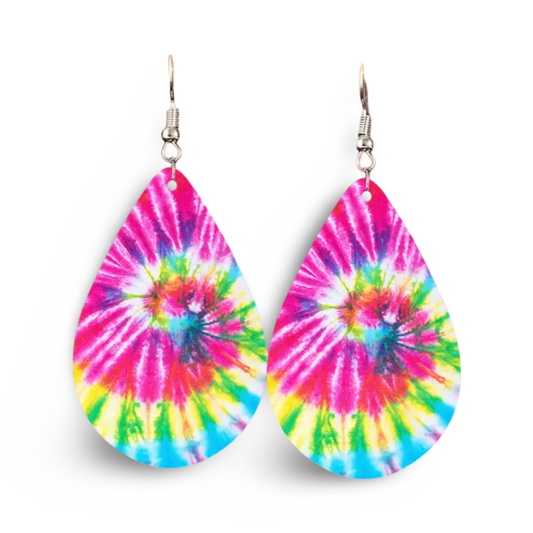 Beautiful Tie Dye Drop Earrings