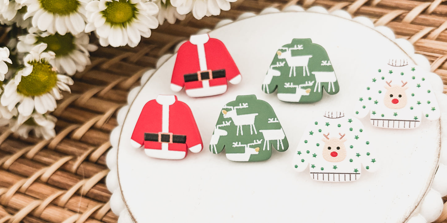 Adorable Christmas Stud Earring Set - Set of 3