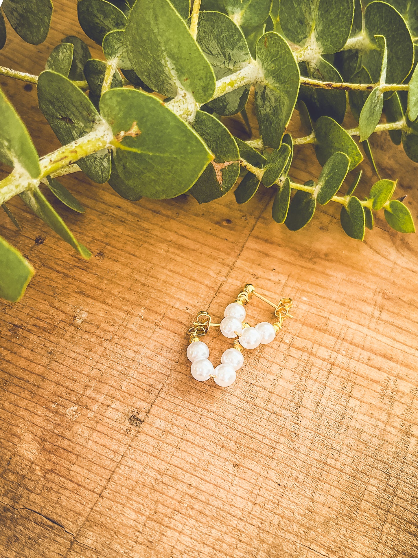 Beautiful Pearl Huggie Earrings