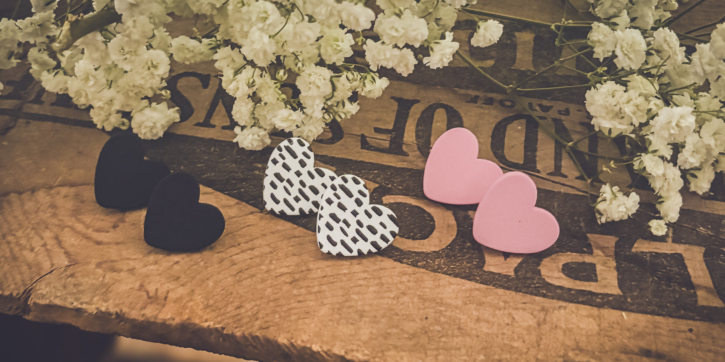 Beautiful Set of 3 Heart Studs