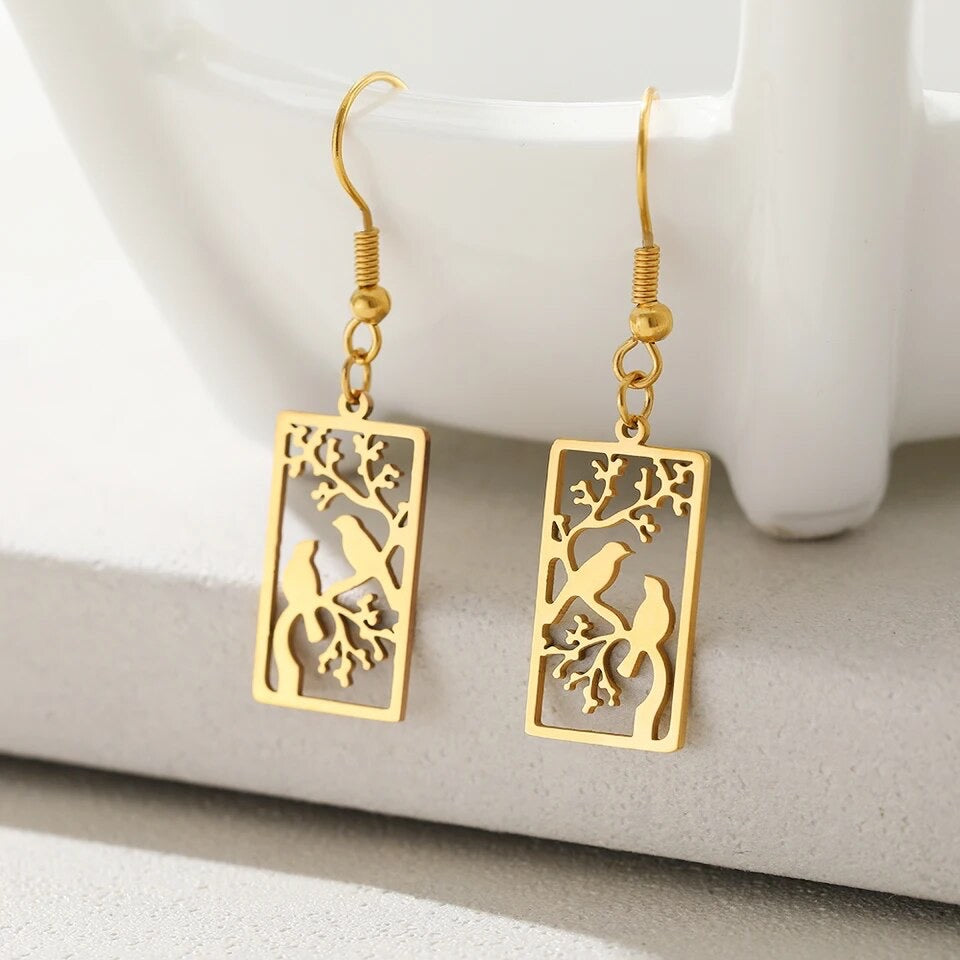 Beautiful Gold or Silver Bird Earrings