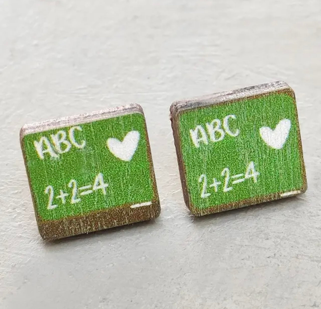 Adorable Wooden Teacher Earrings