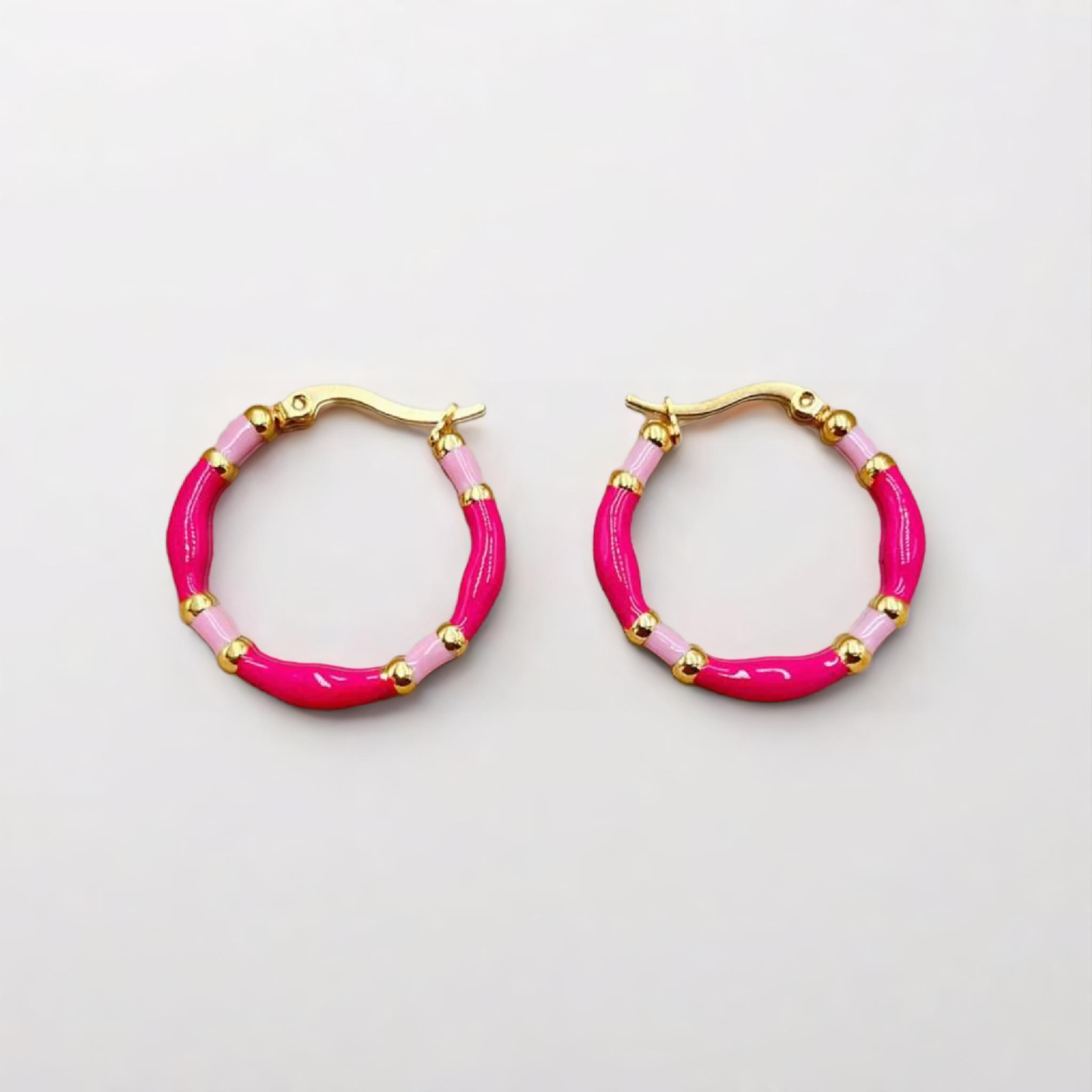 Beautiful Pink Hoop Earrings