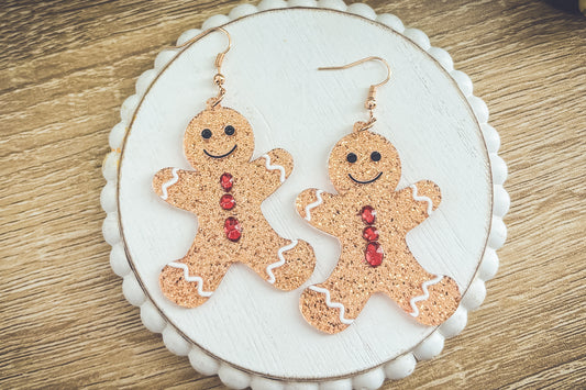 Beautiful Acrylic Gingerbread Man Earrings