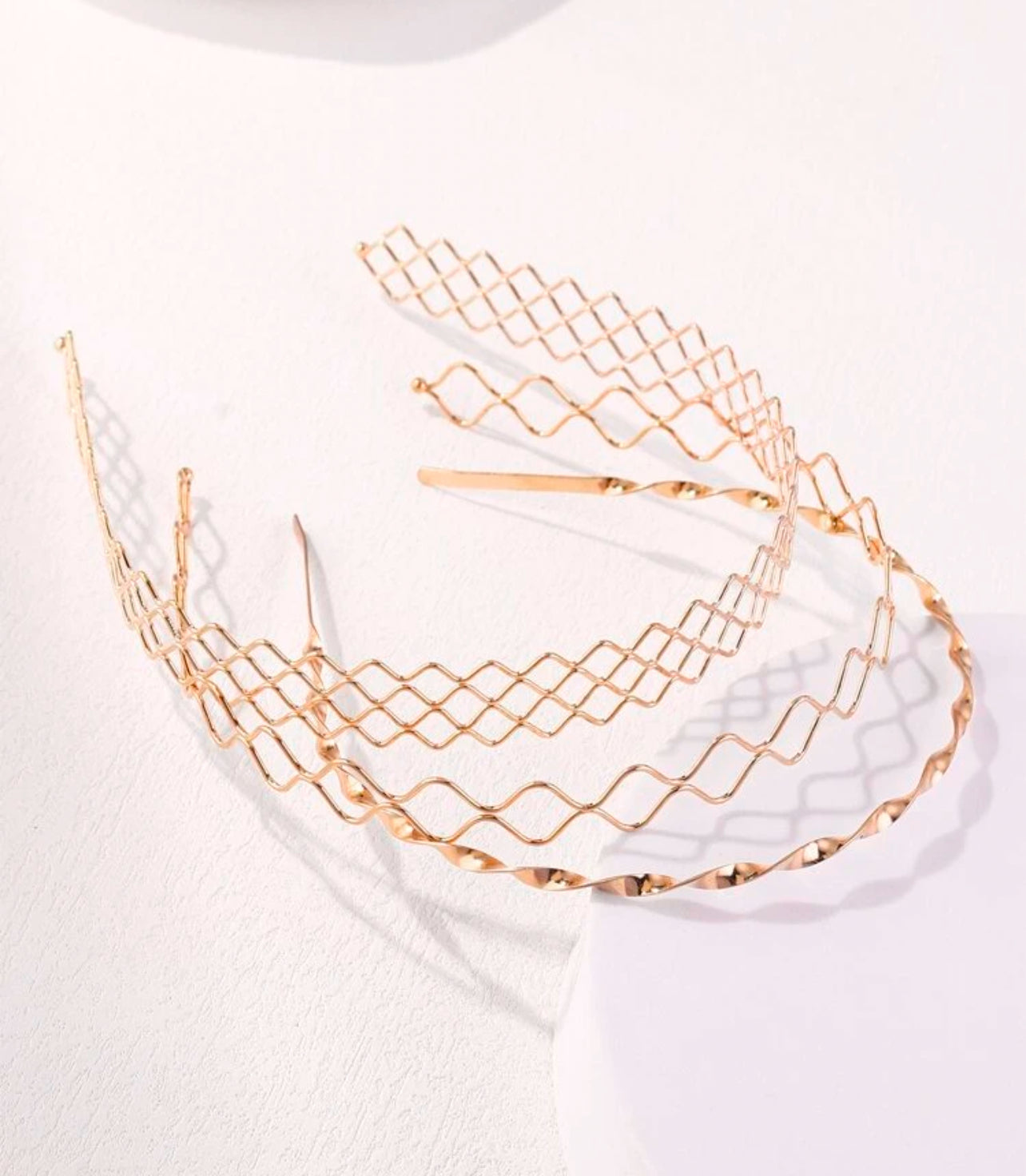 Beautiful Gold Headband Set - Set of 3