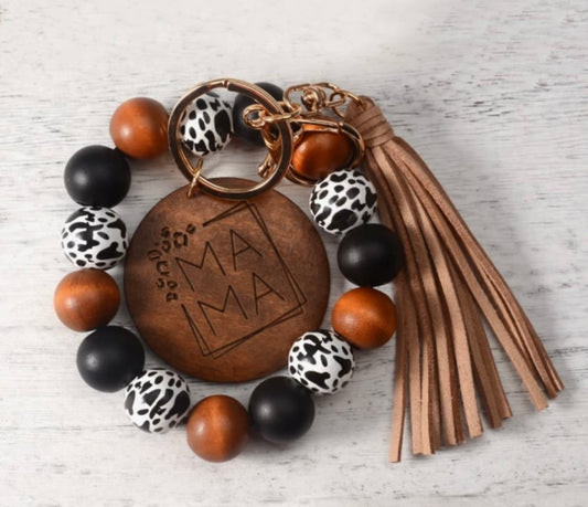 Beautiful MaMa Wooden Bracelet Key Chain