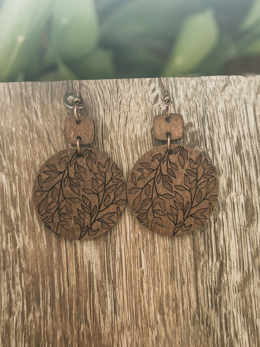 Beautiful Boho Wooden Drop Earrings