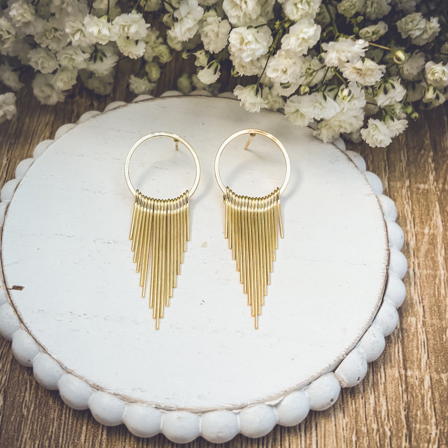 Beautiful Gold Cascade Earrings