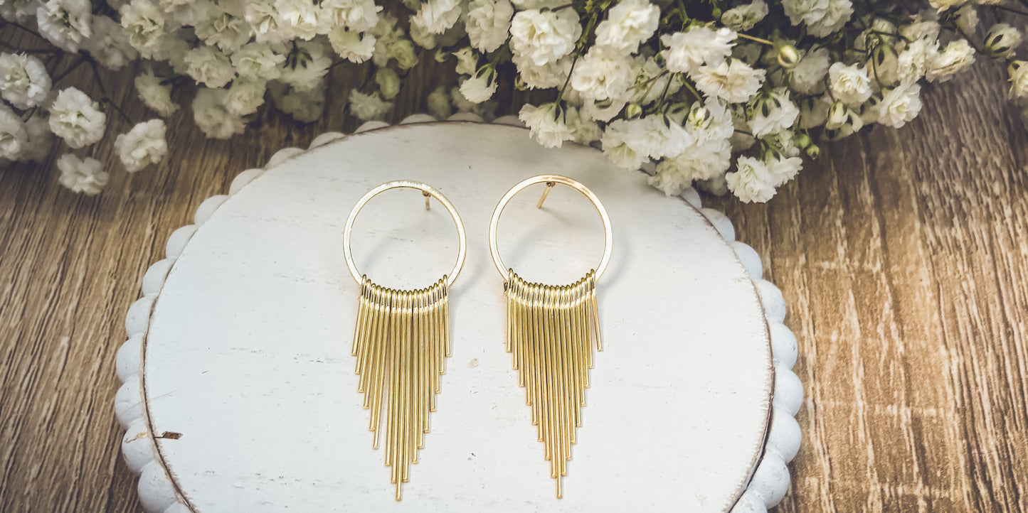 Beautiful Gold Cascade Earrings