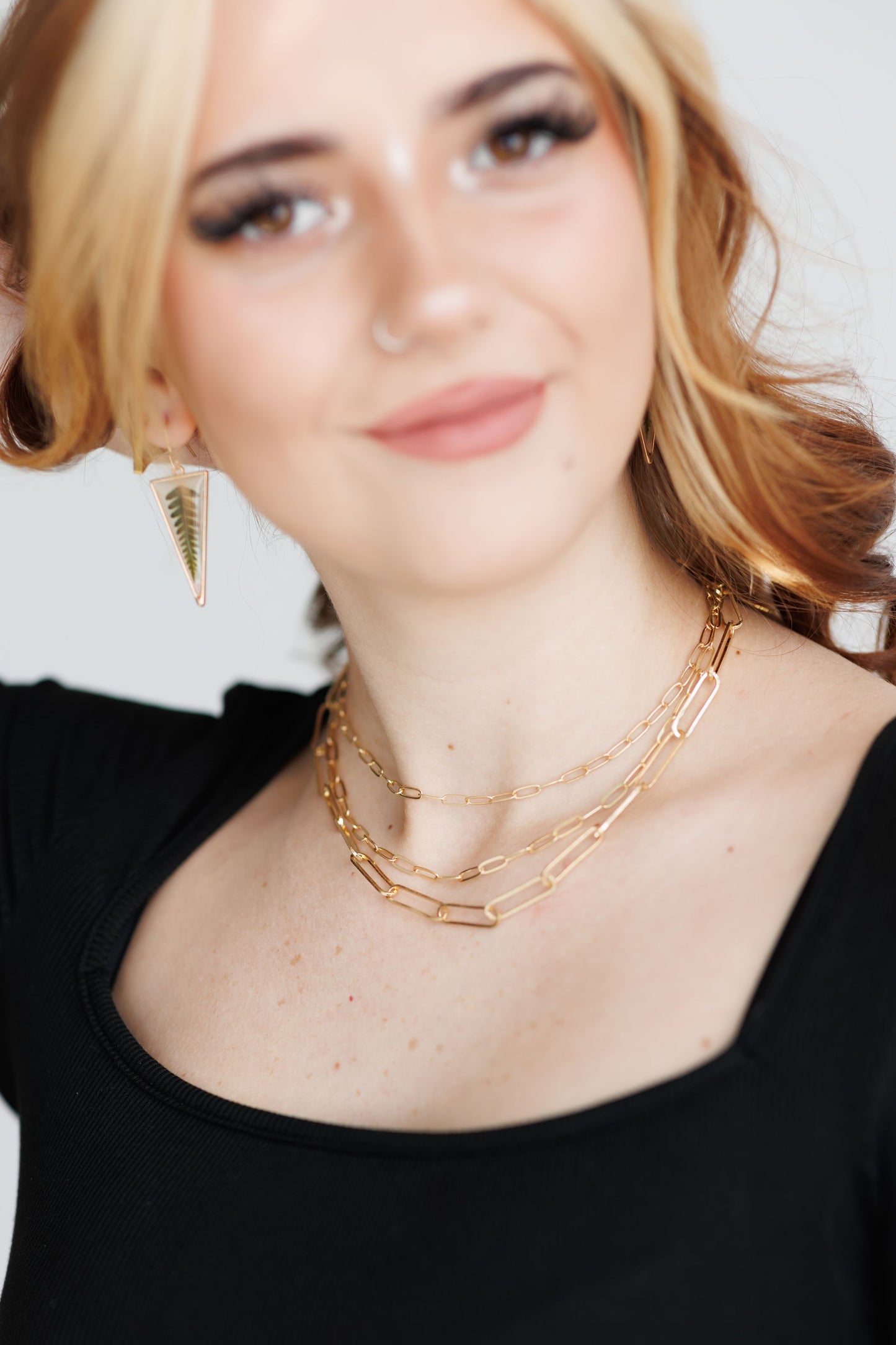 Beautiful Three Layer Gold Necklace