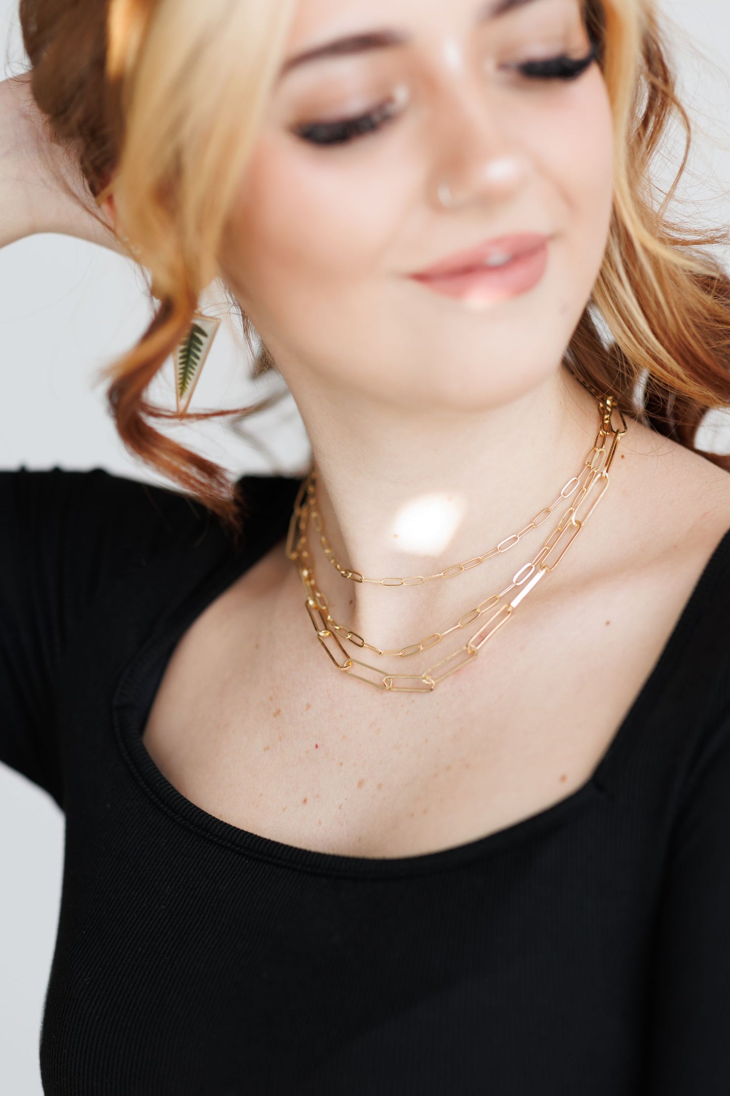 Beautiful Three Layer Gold Necklace