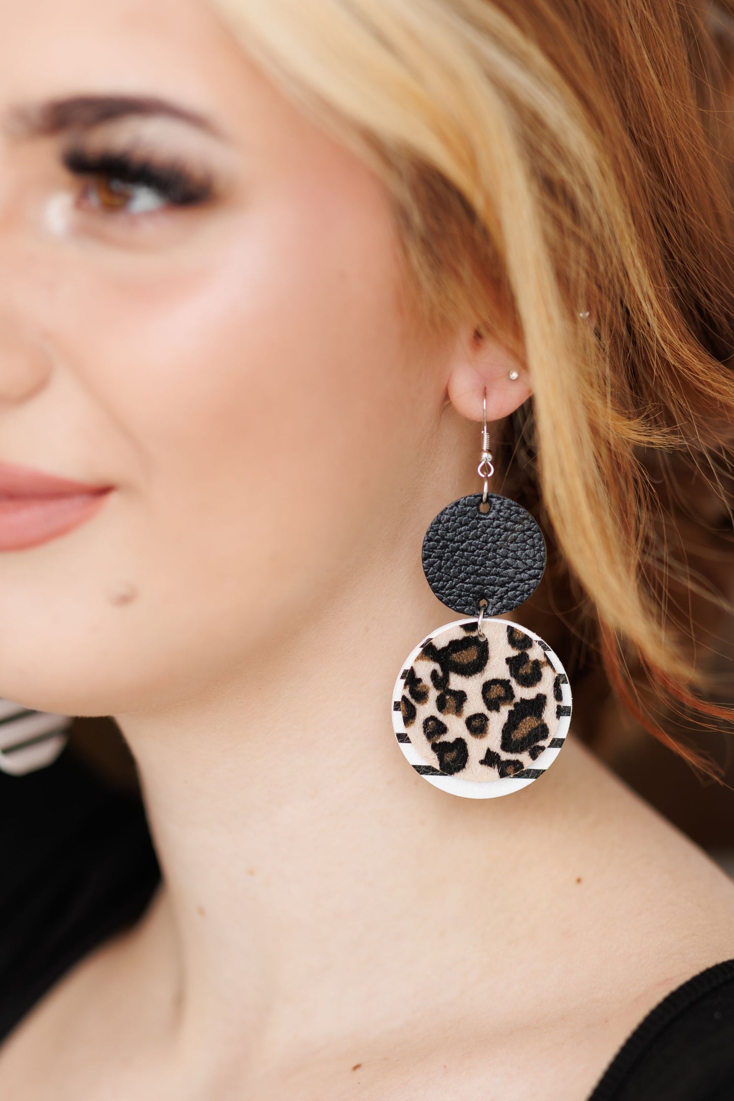 Beautiful Leopard Circle Drop Earrings