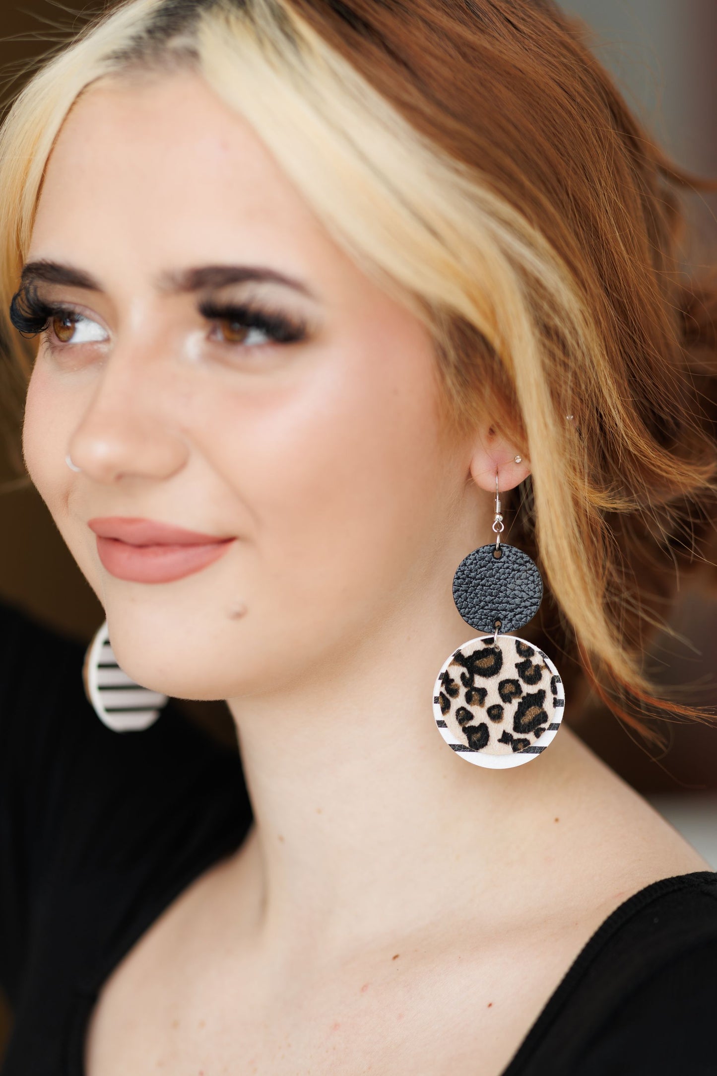 Beautiful Leopard Circle Drop Earrings