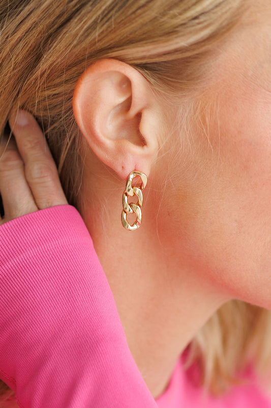 Beautiful Gold Chain Link Earrings